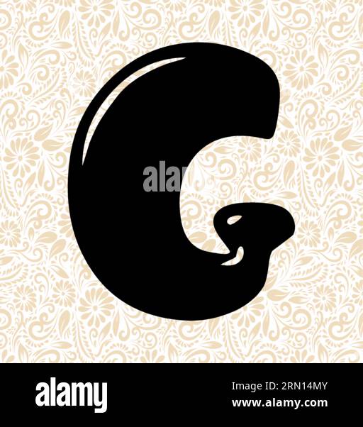 Bubble Alphabet G , Schwarzer Alphabetvektor, Alphabetvektor, Alphabetsilhouettenvektor, Schriftvektor, Letzte Kunst, Alphabetvektor, Schriftvektor Stock Vektor