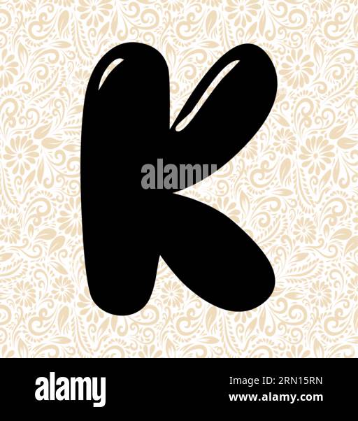 Bubble Alphabet K , Schwarzer Alphabetvektor, Alphabetvektor, Alphabetsilhouettenvektor, Schriftvektor, Letzte Kunst, Alphabetvektor, Schriftvektor Stock Vektor