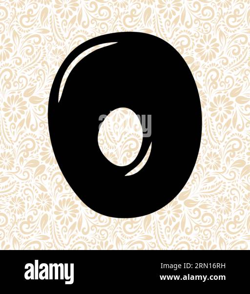Bubble Alphabet O, Schwarzer Alphabetvektor, Alphabetvektor, Alphabetsilhouettenvektor, Schriftvektor, Letzte Kunst, Alphabetvektor, Schriftvektor Stock Vektor