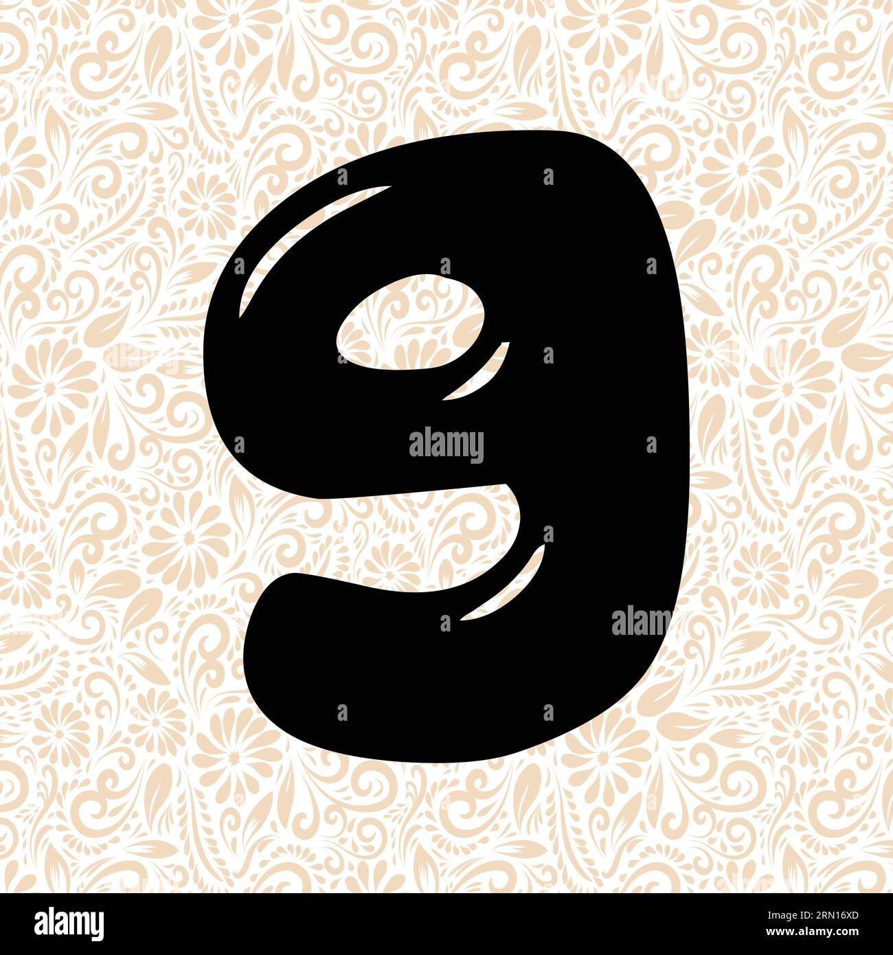 Bubbly Alphabet 9 , Schwarzer Alphabetvektor, Alphabetvektor, Alphabetsilhouettenvektor, Schriftvektor, Letzte Kunst, Alphabetvektor, Schriftvektor Stock Vektor