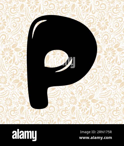 Bubbly Alphabet P, Schwarzer Alphabetvektor, Alphabetvektor, Alphabetsilhouettenvektor, Schriftvektor, Letzte Kunst, Alphabetvektor, Schriftvektor Stock Vektor