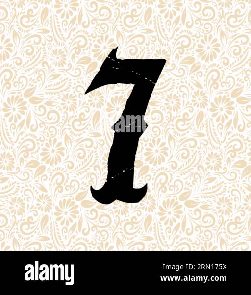 Karneval Alphabet 7 , Schwarzer Alphabetvektor, Alphabetvektor, Alphabetsilhouettenvektor, Schriftvektor, Letzte Kunst, Alphabetvektor, Schriftvektor Stock Vektor