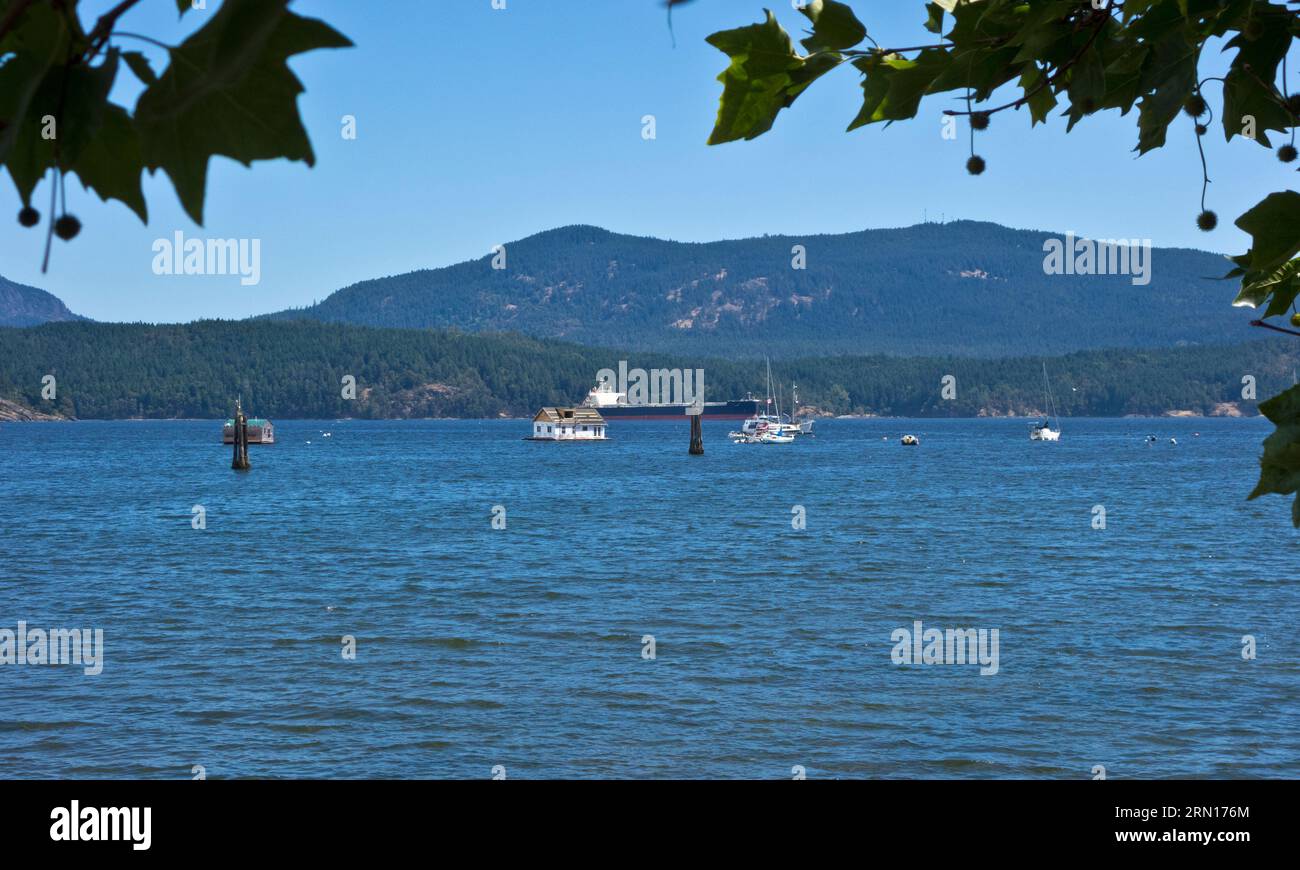 Die Gewässer der Cowichan Bay auf Vancouver Island, British Columbia Kanada. Stockfoto