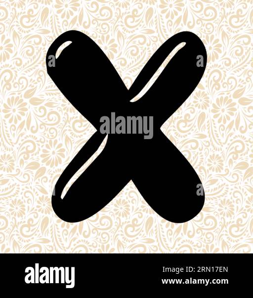 Bubble Alphabet X , Schwarzer Alphabetvektor, Alphabetvektor, Alphabetsilhouettenvektor, Schriftvektor, Letzte Kunst, Alphabetvektor, Schriftvektor Stock Vektor