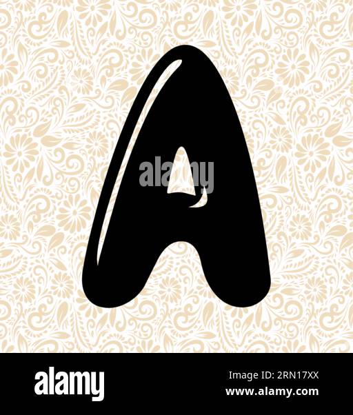 Bubble Alphabet A, Schwarzer Alphabetvektor, Alphabetvektor, Alphabetsilhouettenvektor, Schriftvektor, Letzte Kunst, Alphabetvektor, Schriftvektor Stock Vektor
