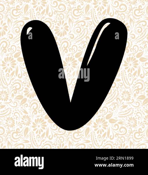 Bubbly Alphabet V , Schwarzer Alphabetvektor, Alphabetvektor, Alphabetsilhouettenvektor, Schriftvektor, Letzte Kunst, Alphabetvektor, Schriftvektor Stock Vektor