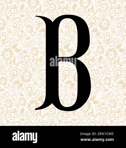Fishtail Alphabet B , Schwarzer Alphabetvektor, Alphabetvektor, Alphabetsilhouettenvektor, Schriftvektor , Letztere Kunst, Alphabet Vector, Font Vector Stock Vektor