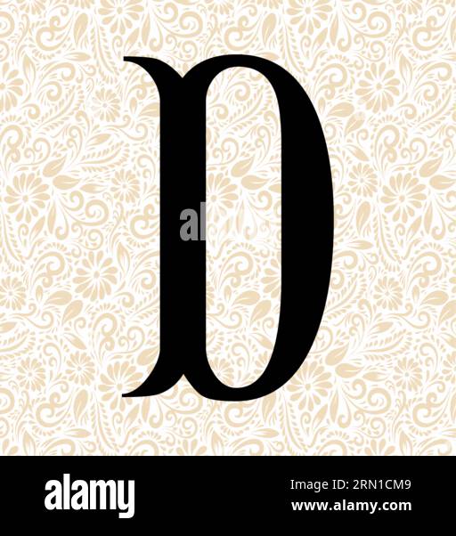 Fishtail Alphabet D , Schwarzer Alphabetvektor, Alphabetvektor, Alphabetsilhouettenvektor, Schriftvektor , Letztere Kunst, Alphabet Vector, Font Vector Stock Vektor