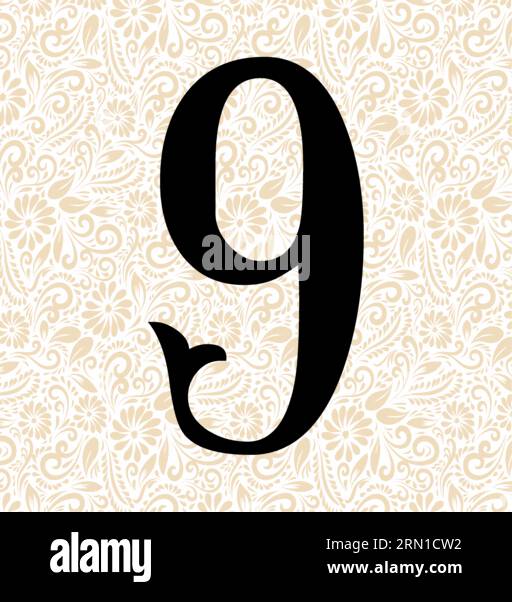Fishtail Alphabet 9 , Schwarzer Alphabetvektor, Alphabetvektor, Alphabetsilhouettenvektor, Schriftvektor , Letztere Kunst, Alphabet Vector, Font Vector Stock Vektor