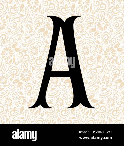 Fishtail Alphabet A , Schwarzer Alphabetvektor, Alphabetvektor, Alphabetsilhouettenvektor, Schriftvektor , Letztere Kunst, Alphabet Vector, Font Vector Stock Vektor