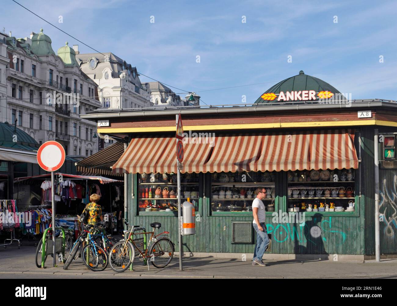 Naschmarkt im Zentrum von Wien, Österreich, Stockfoto