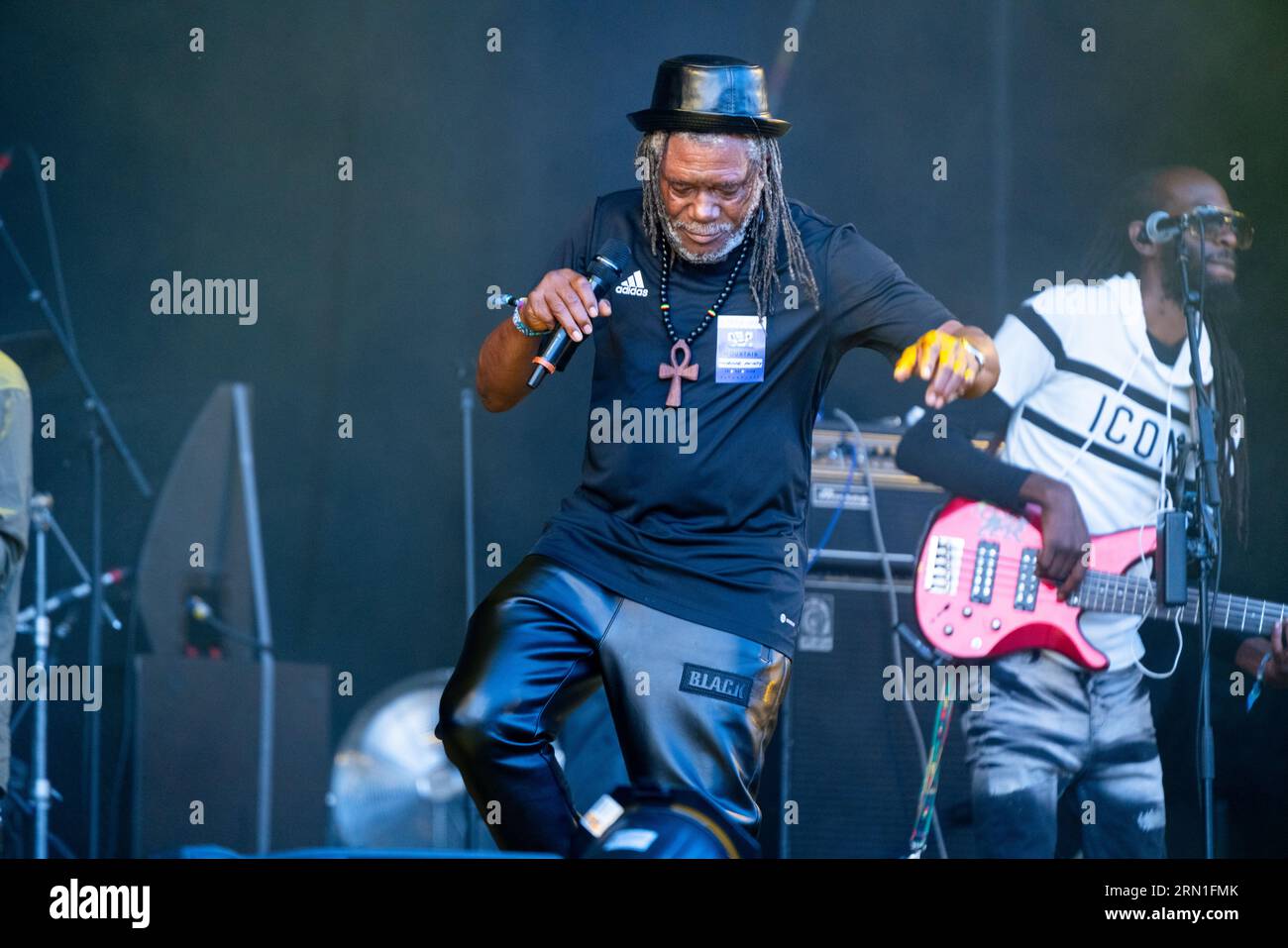 Reggae-Legende Horace Andy auf der Mountain Stage beim Green man Festival in Wales, Großbritannien, August 2023. Foto: Rob Watkins Stockfoto