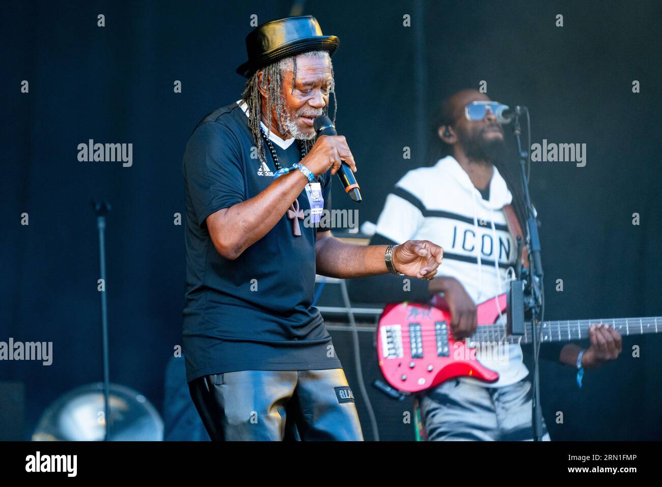 Reggae-Legende Horace Andy auf der Mountain Stage beim Green man Festival in Wales, Großbritannien, August 2023. Foto: Rob Watkins Stockfoto