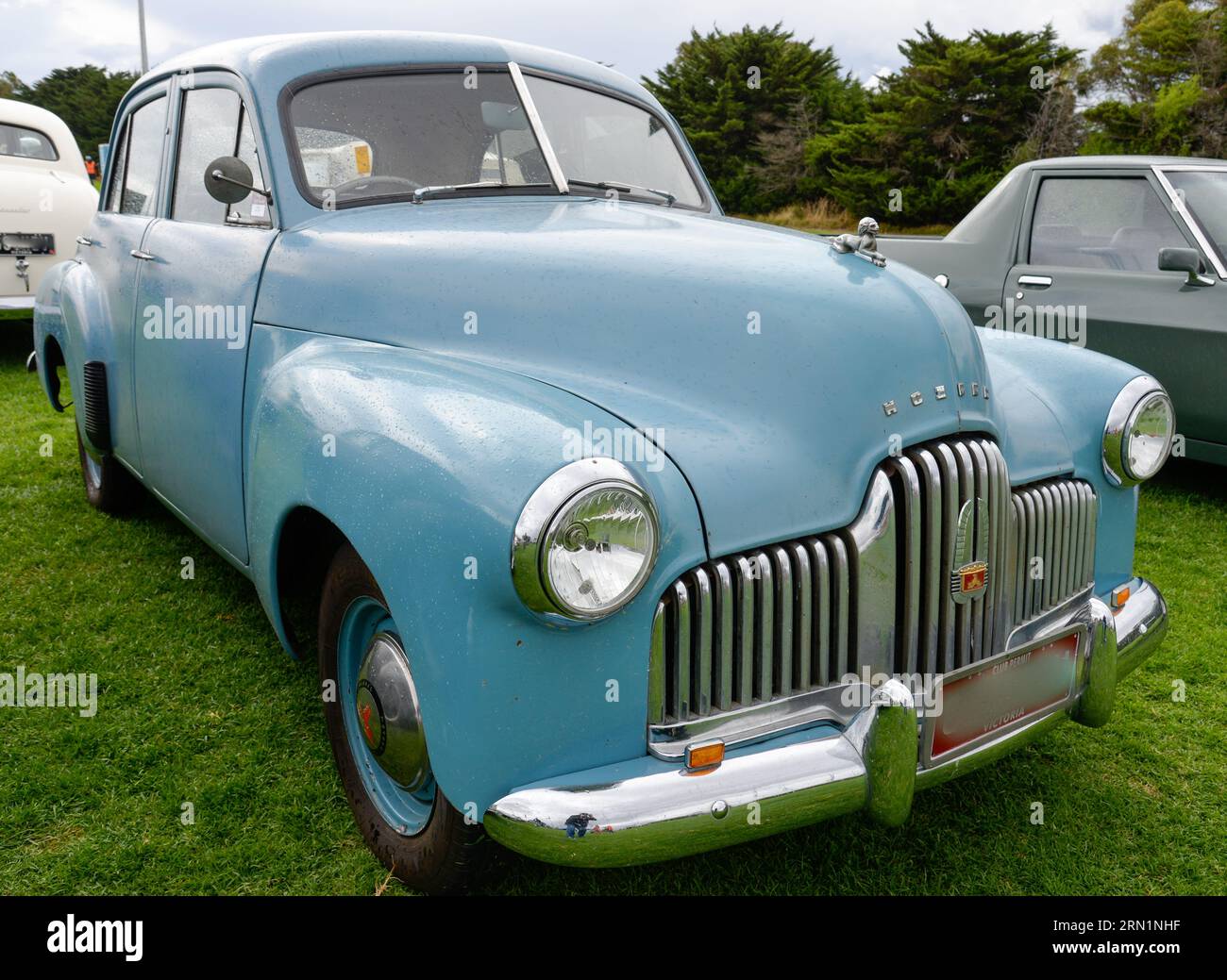 Holden Car GM 48-215 FX FJ Blue Vintage Retro Show Shine Day Out, Melbourne Victoria Stockfoto