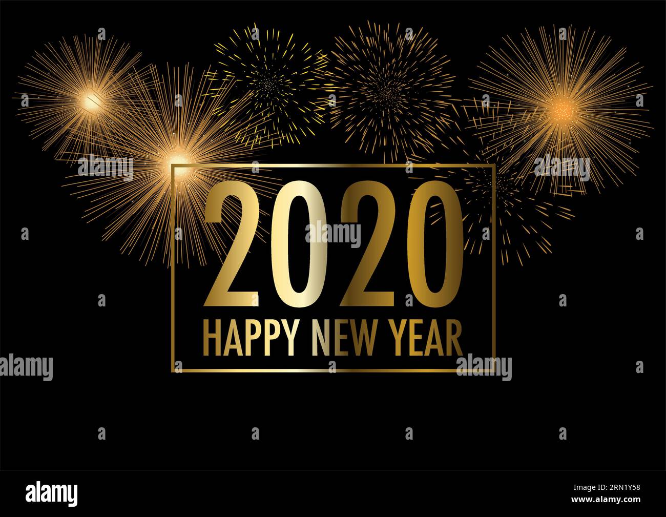 Frohes neues Jahr 2020 Grußkarte Vektor Illustration Stock Vektor