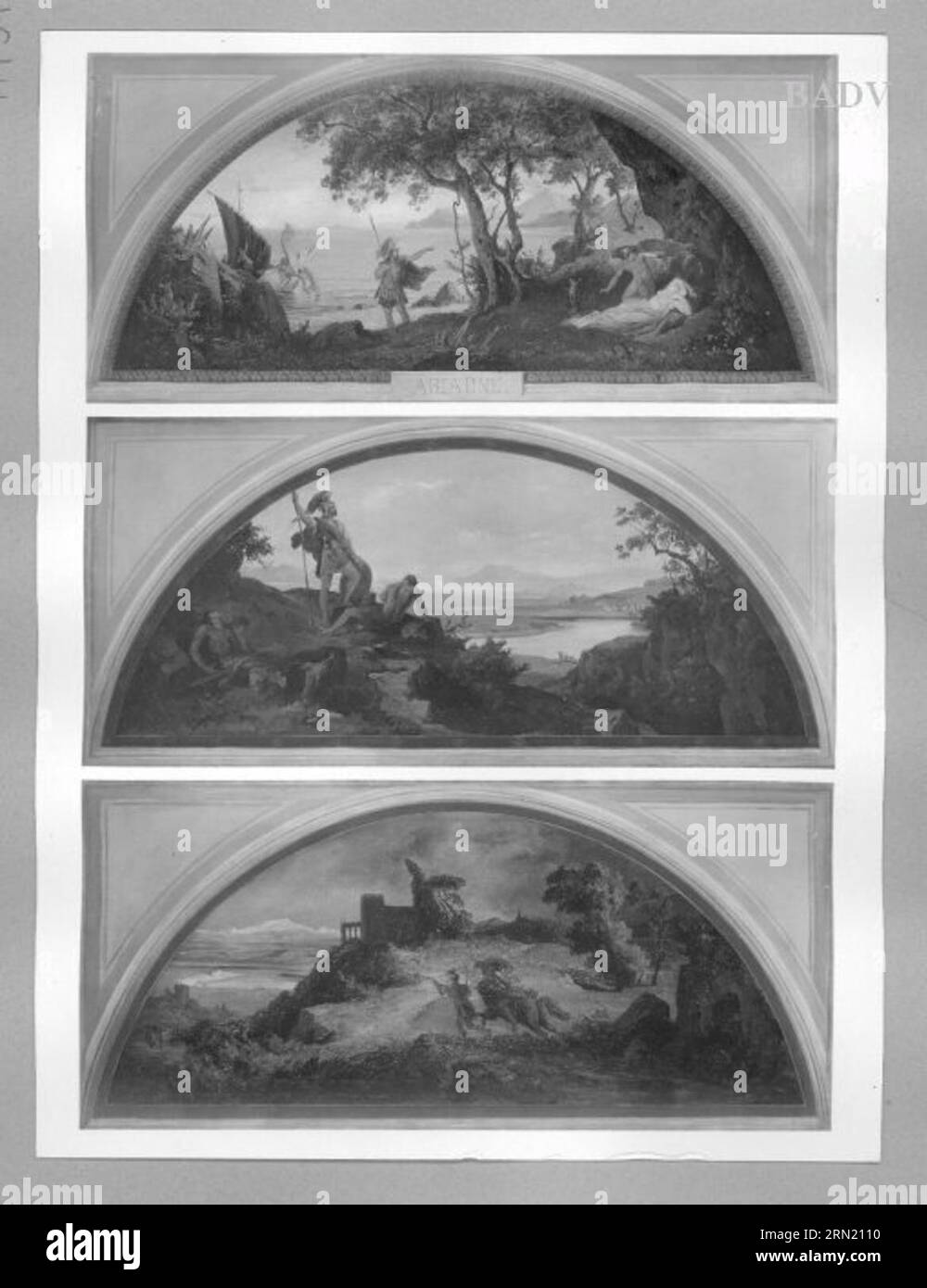 Supraporte, Szene aus Theseus und Ariadne von Händel zwischen 1853 und 1901 von Friedrich Preller dem Jüngeren Stockfoto