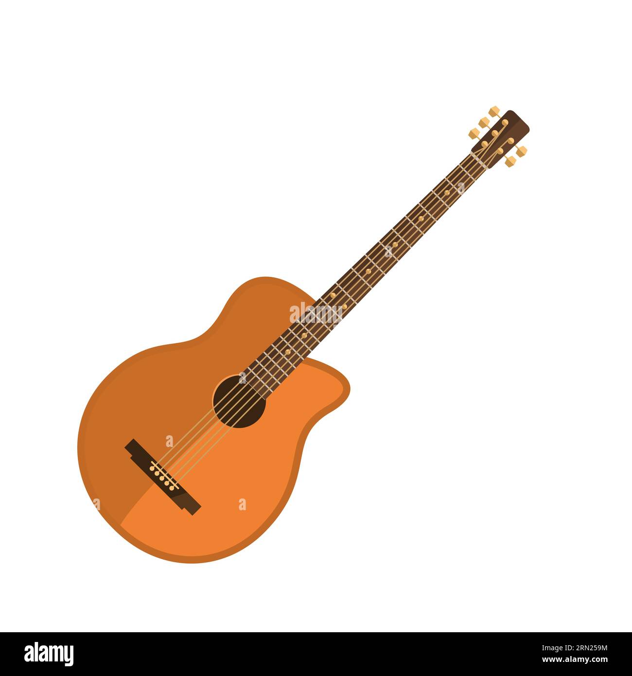 Symbol „Gitarre flach“ Stock Vektor