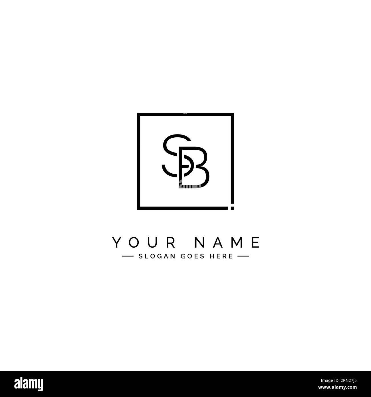 SB Minimal Vector Logo – einfaches Business-Logo für Monogramm S und B Stock Vektor