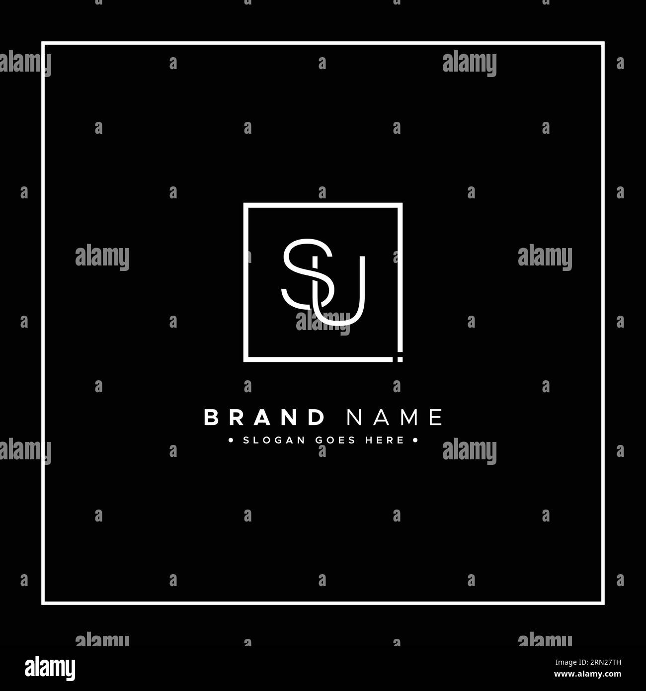 Initial SU Vector Logo – elegante Monogramm-Vorlage für die Buchstaben S und U für Ihr Unternehmen Stock Vektor