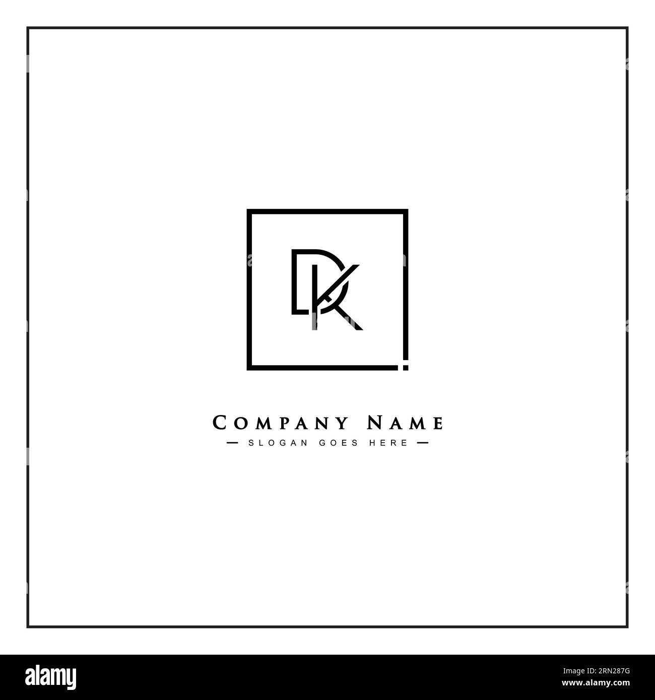 DK Vector Logo-Vorlage – einfaches Symbol für den Anfangsbuchstaben D und K Monogramm Stock Vektor