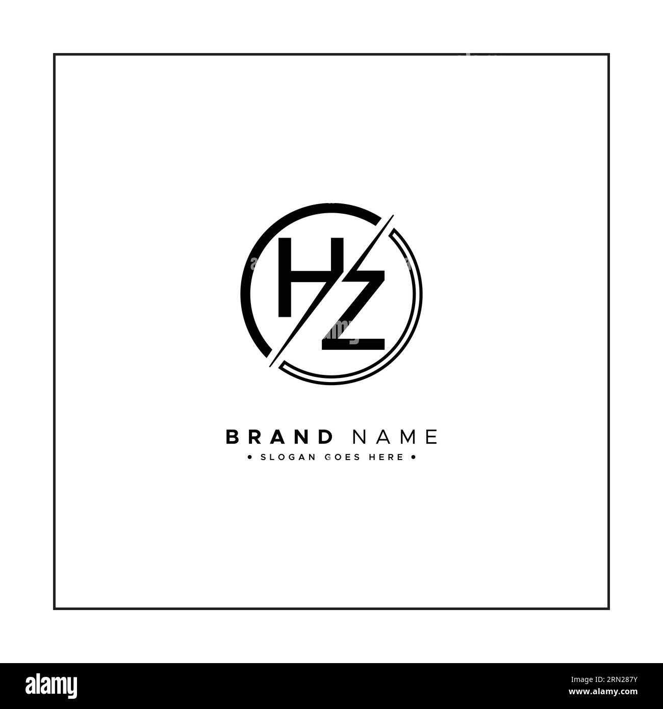 Vektor-Vorlage für Anfangsbuchstabe HZ Logo - elegantes Monogramm-Logo für die Buchstaben H und Z Stock Vektor