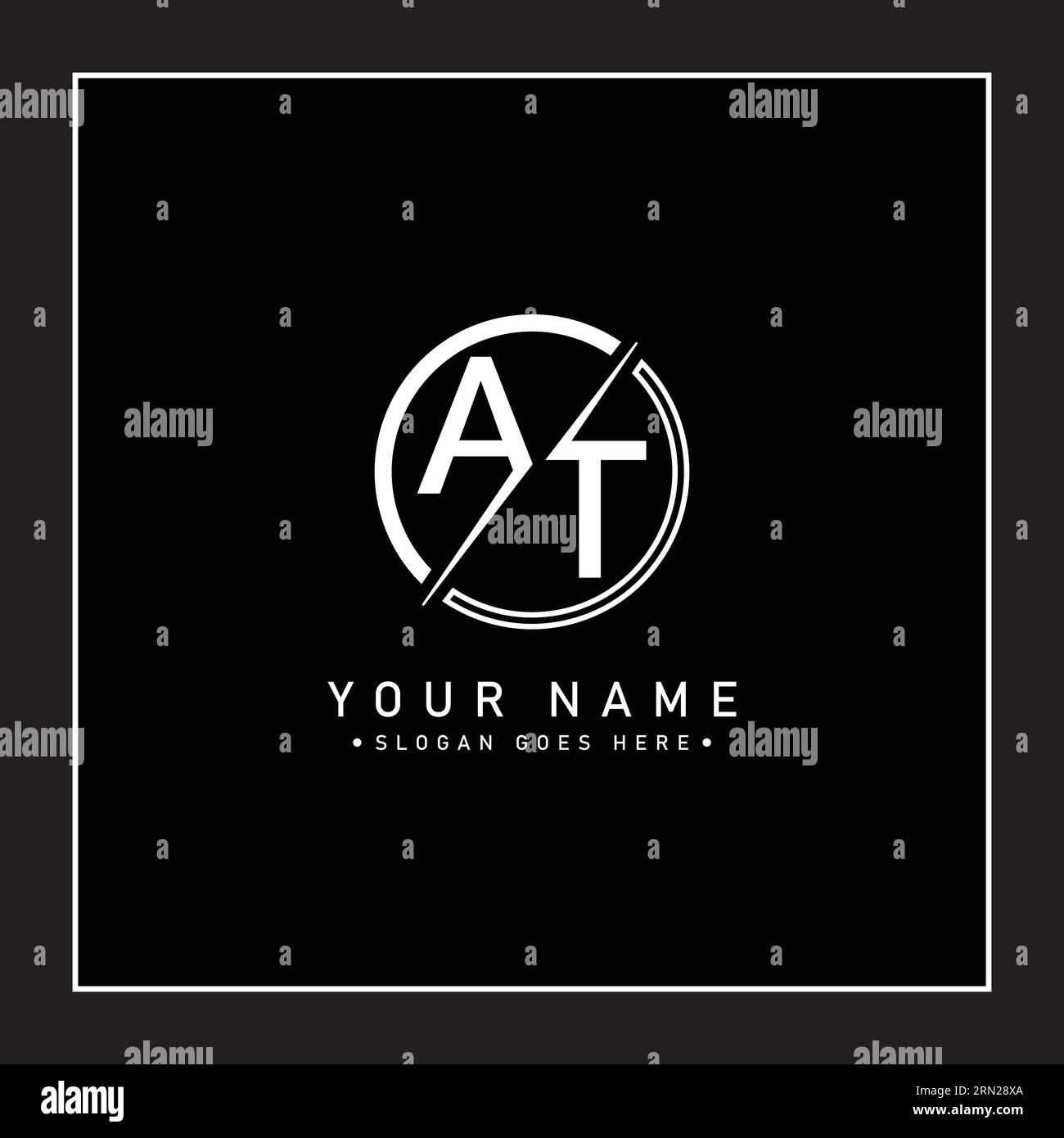 Abstrakter Buchstabe AM Logo - Vorlage für Initial Monogram für Alphabet A und T Stock Vektor