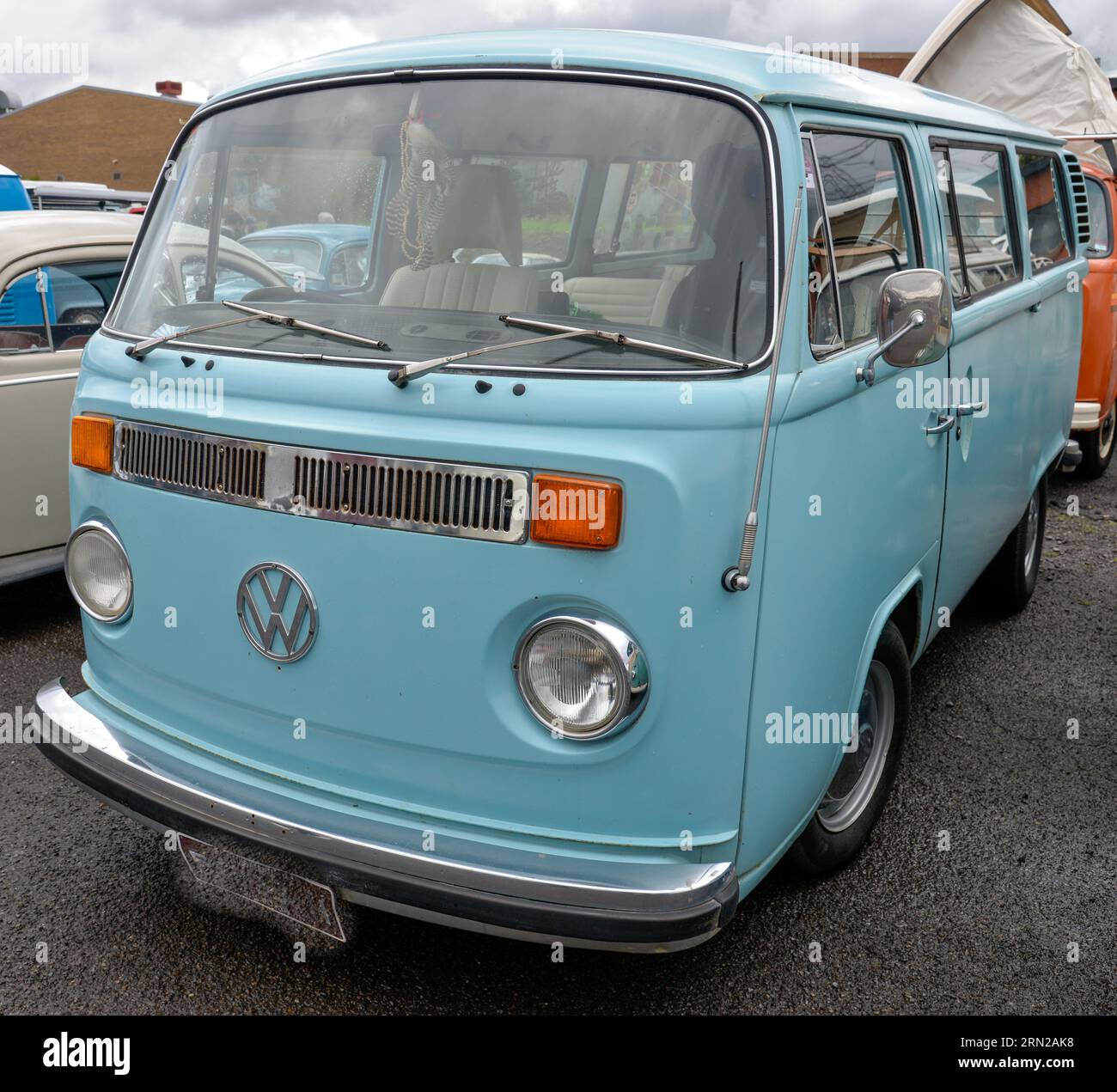 Volkswagen VW Kombi Transporter Mini Van Blue Vintage Retro Show Shine Day Out, Melbourne Victoria Stockfoto