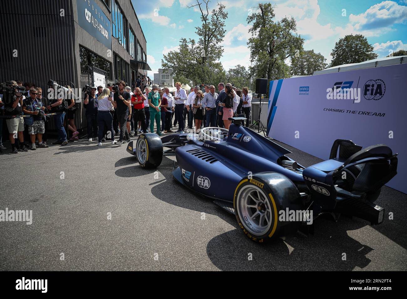 Vorstellung des neuen F2-Wagens für die Saison 2024 während des italienischen GP, Monza 31. August bis 3. September 2023 Formel-1-Weltmeisterschaft 2023. Stockfoto