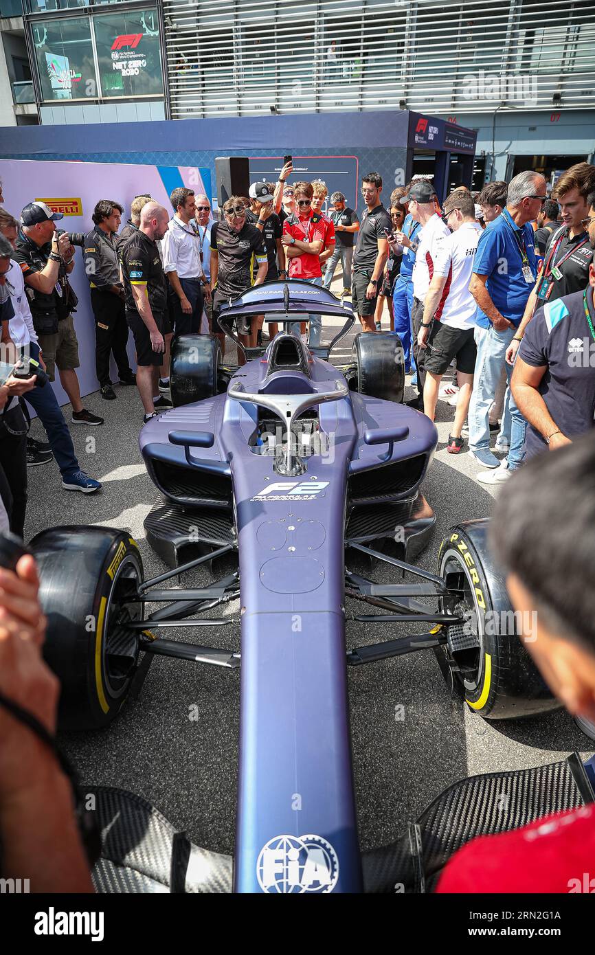 Vorstellung des neuen F2-Wagens für die Saison 2024 während des italienischen GP, Monza 31. August bis 3. September 2023 Formel-1-Weltmeisterschaft 2023. Stockfoto