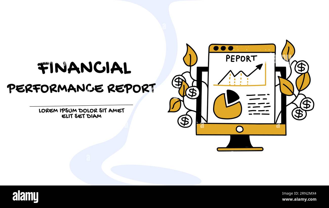 Finanzbericht und Investitionswachstumskonzept. Geschäftliche Illustration Stock Vektor
