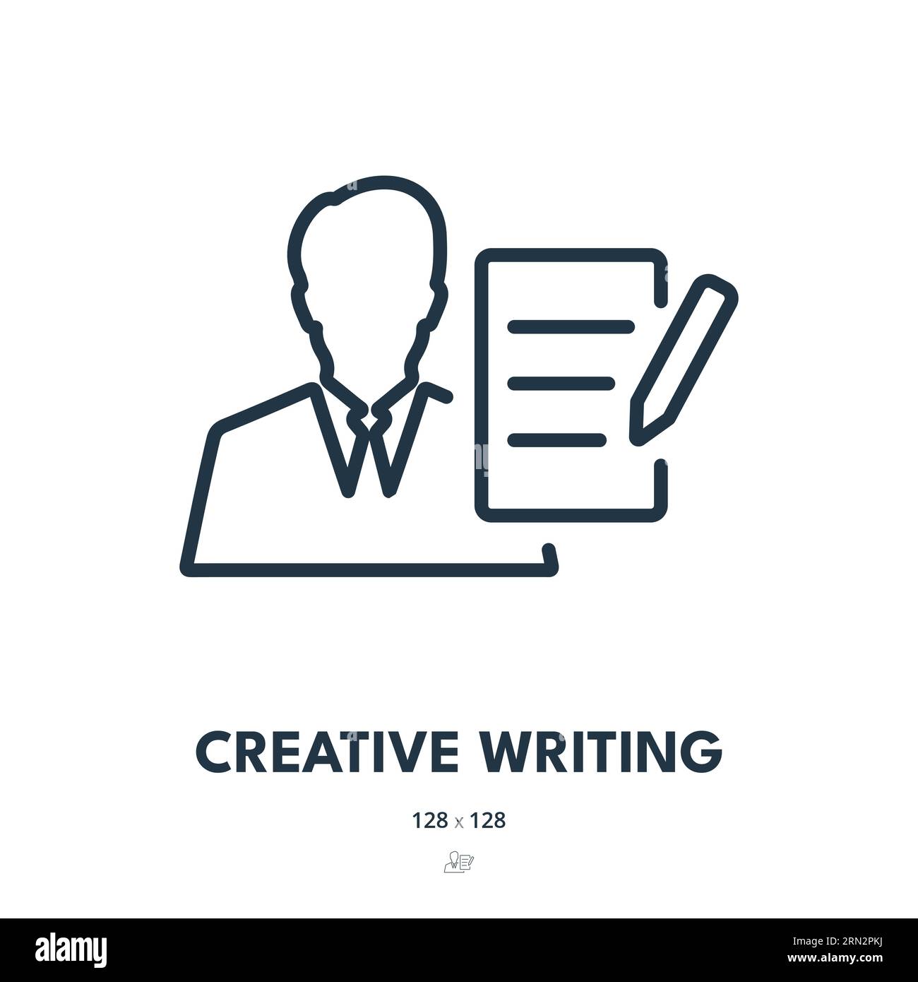 Symbol Für Kreatives Schreiben. Storytelling, Copywriting, Autor. Bearbeitbare Kontur. Symbol „Einfacher Vektor“ Stock Vektor