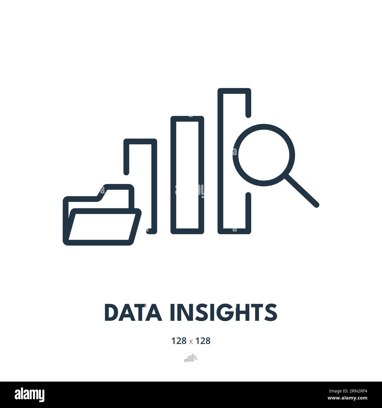 Symbol „Data Insights“. Bericht, Analyse, Diagramm. Bearbeitbare Kontur. Symbol „Einfacher Vektor“ Stock Vektor Symbol „Data Insights“. Bericht, Analyse, Diagramm. Bearbeitbare Kontur. Symbol „Einfacher Vektor“ Stock Vektor