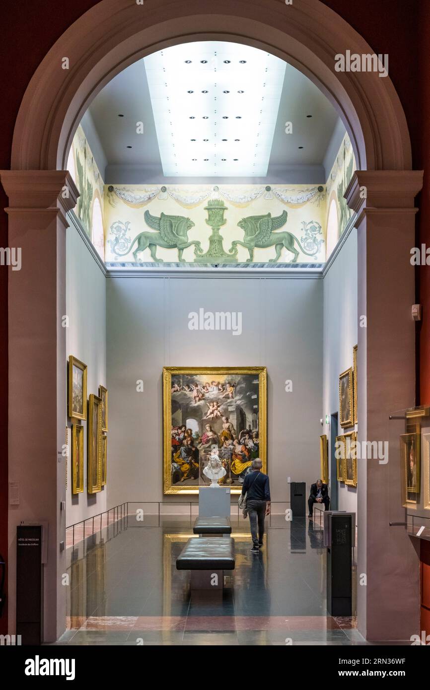 Frankreich, Herault, Montpellier, historisches Zentrum, Fabre-Museum, Gemälde aus dem 17. Jahrhundert in der Galerie des Griffons Stockfoto