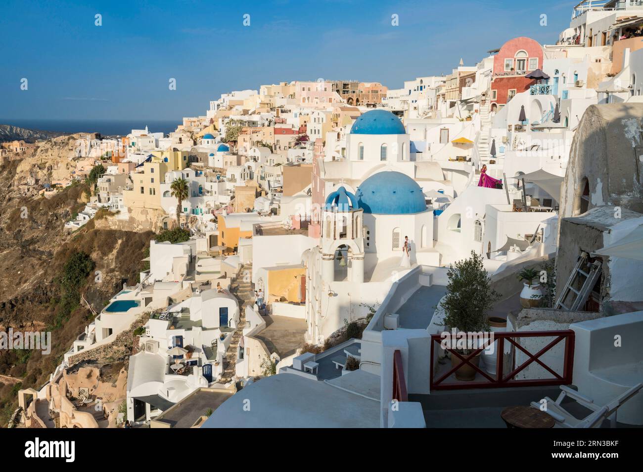 Grèce, archipel der Kykladen, île de Santorin, le Village de Oia/Grèce, Kykladen, Insel Santorin, Dorf Oia Stockfoto