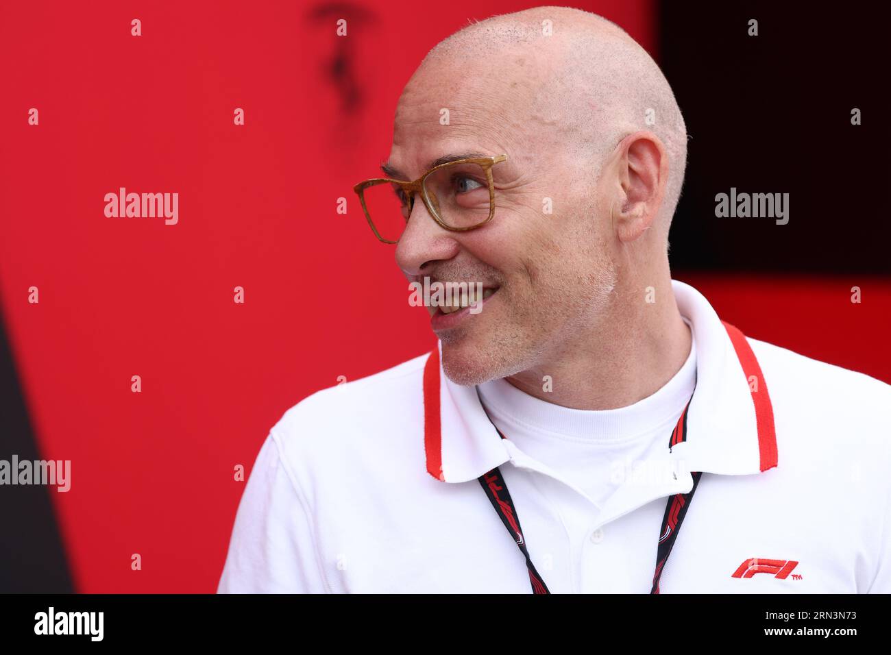 Monza, Italien. August 2023 31. Ehemaliger Fahrer Jacques Villeneuve im Fahrerlager bei Vorschauen vor dem F1 Grand Prix von Italien im Autodromo Nazionale am 31. August 2023 in Monza, Italien. Dank: Marco Canoniero/Alamy Live News Stockfoto