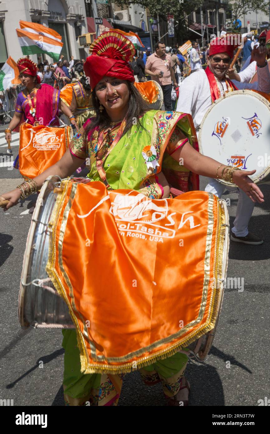 41. Jährliche India Day Parade auf der Madison Avenue in New York City im Jahr 2023. Stockfoto