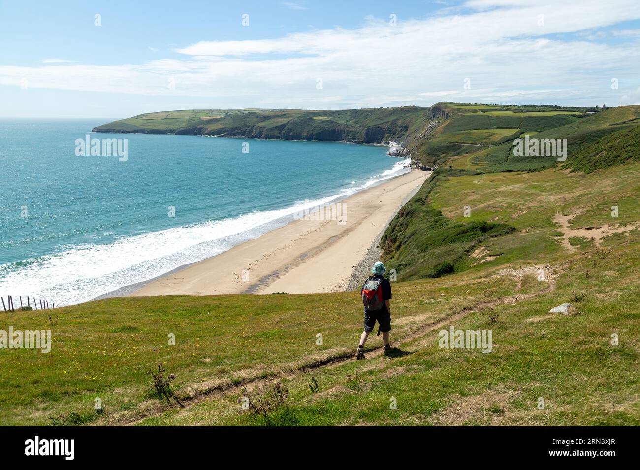 Porth Ceiriad Strand am Wales Coast Path auf der Llyn Halbinsel, Gwynedd, Wales Stockfoto