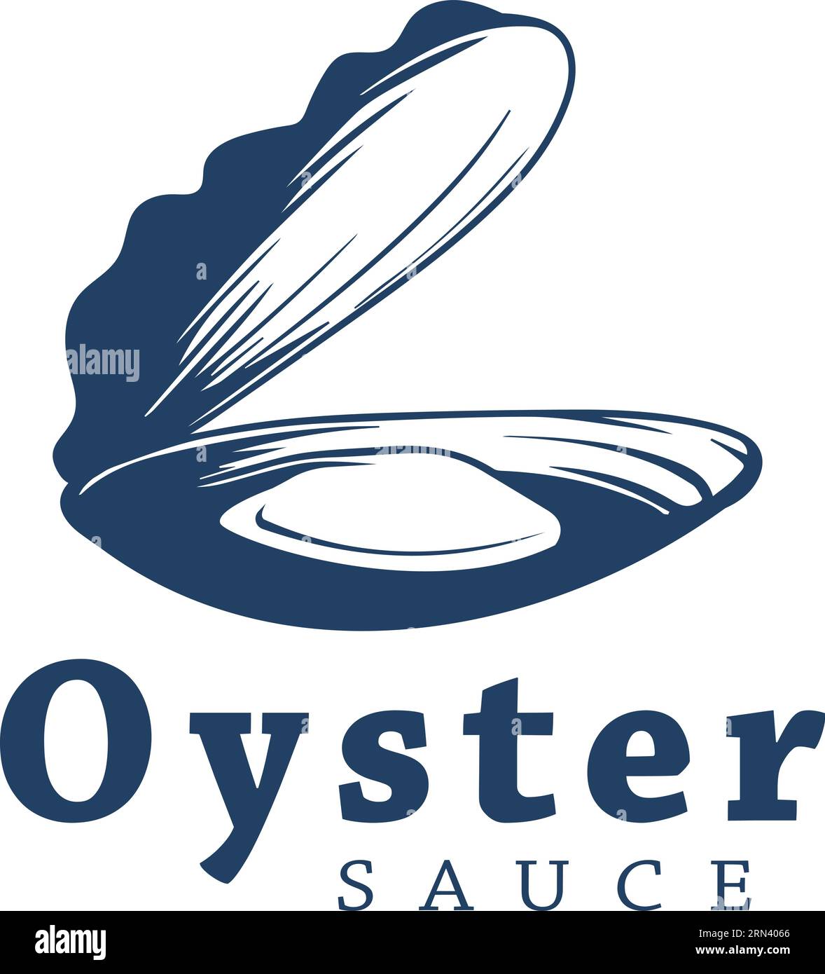 Vintage Retro-Illustration des Seafood-Logo-Designs für die kulinarische Industrie Oyster Sea Shells Stock Vektor