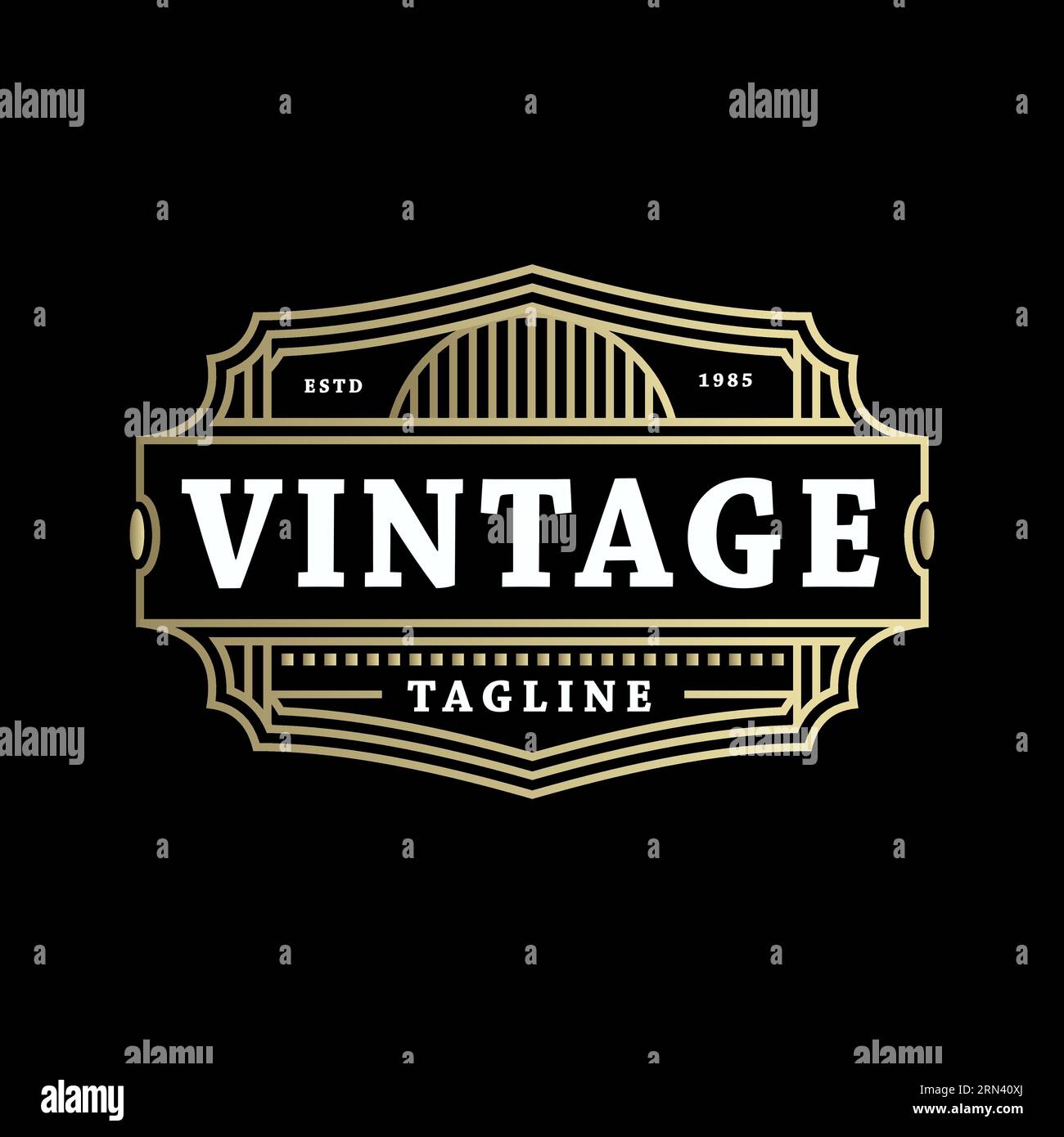 Antike alte klassische Vintage Rahmen Retro-Abzeichen Emblem Label Logo Design Vektor Stock Vektor
