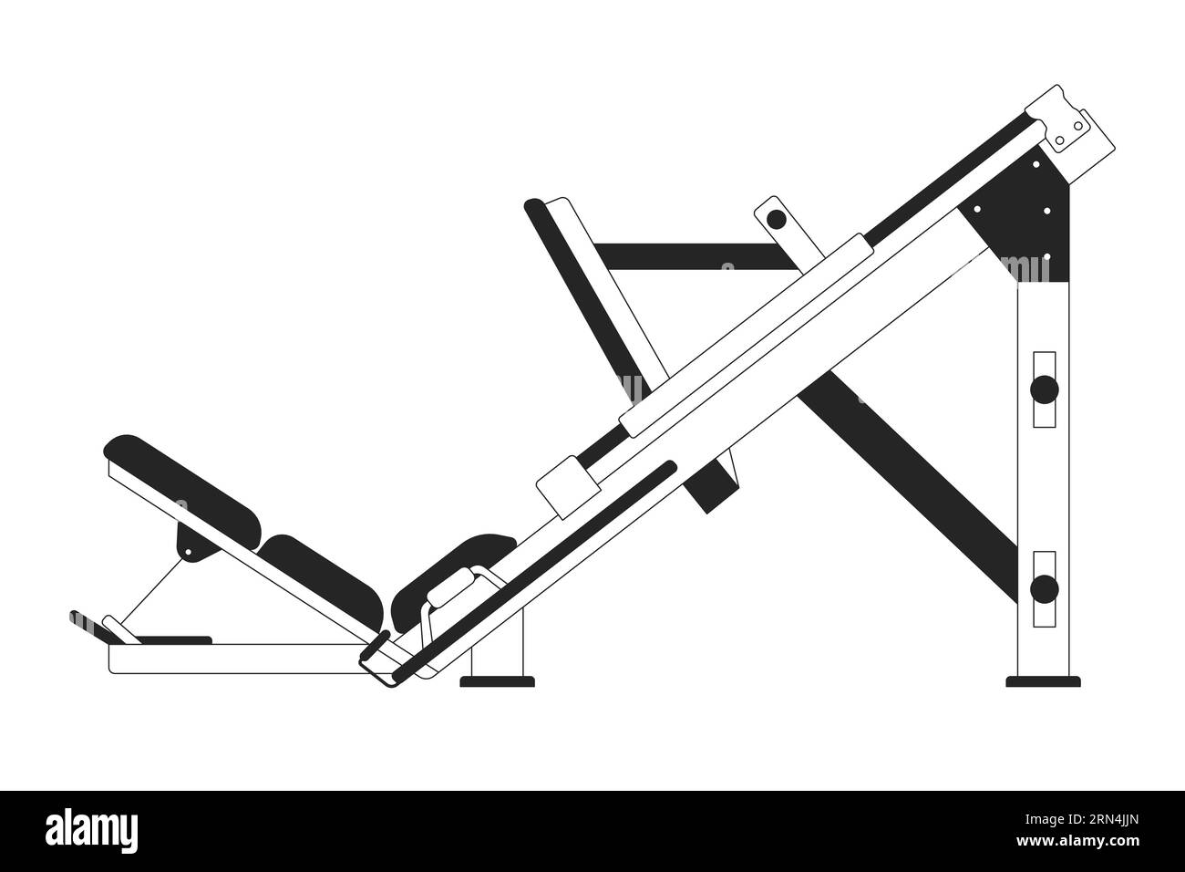 Beinpresse flach monochrom isoliertes Vektorobjekt Stock Vektor