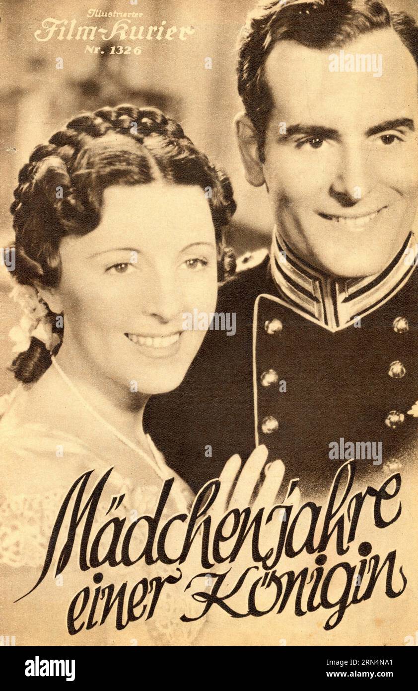 JENNY JUGO als junge Königin Victoria von England und FRIEDRICH BENFER als Prinz Albert in MADCHENJAHRE EINER KÖNIGIN 1936 Regisseur ERICH ENGEL spielt Geza Silberer Schriftsteller Ernst Marischker Musik Hans Otto Borgmann Kostümdesign Arno Richter Klagemann-Film GmbH / Tobis-Sascha Filmindustrie AG Stockfoto
