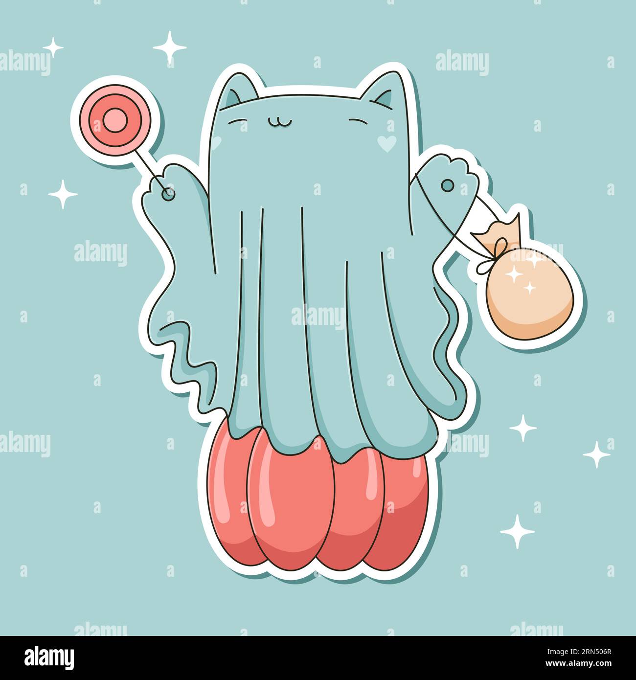 Halloween Vektor Dekoration Aufkleber.Hand gezeichnet Stock Vektor