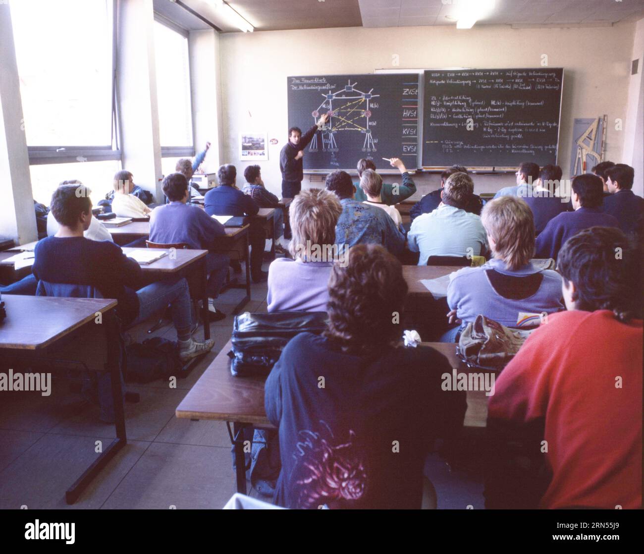 Schule, Abendschule, zweite Chance, Mathematikunterricht, 80er Jahre, Dortmund, Deutschland Stockfoto