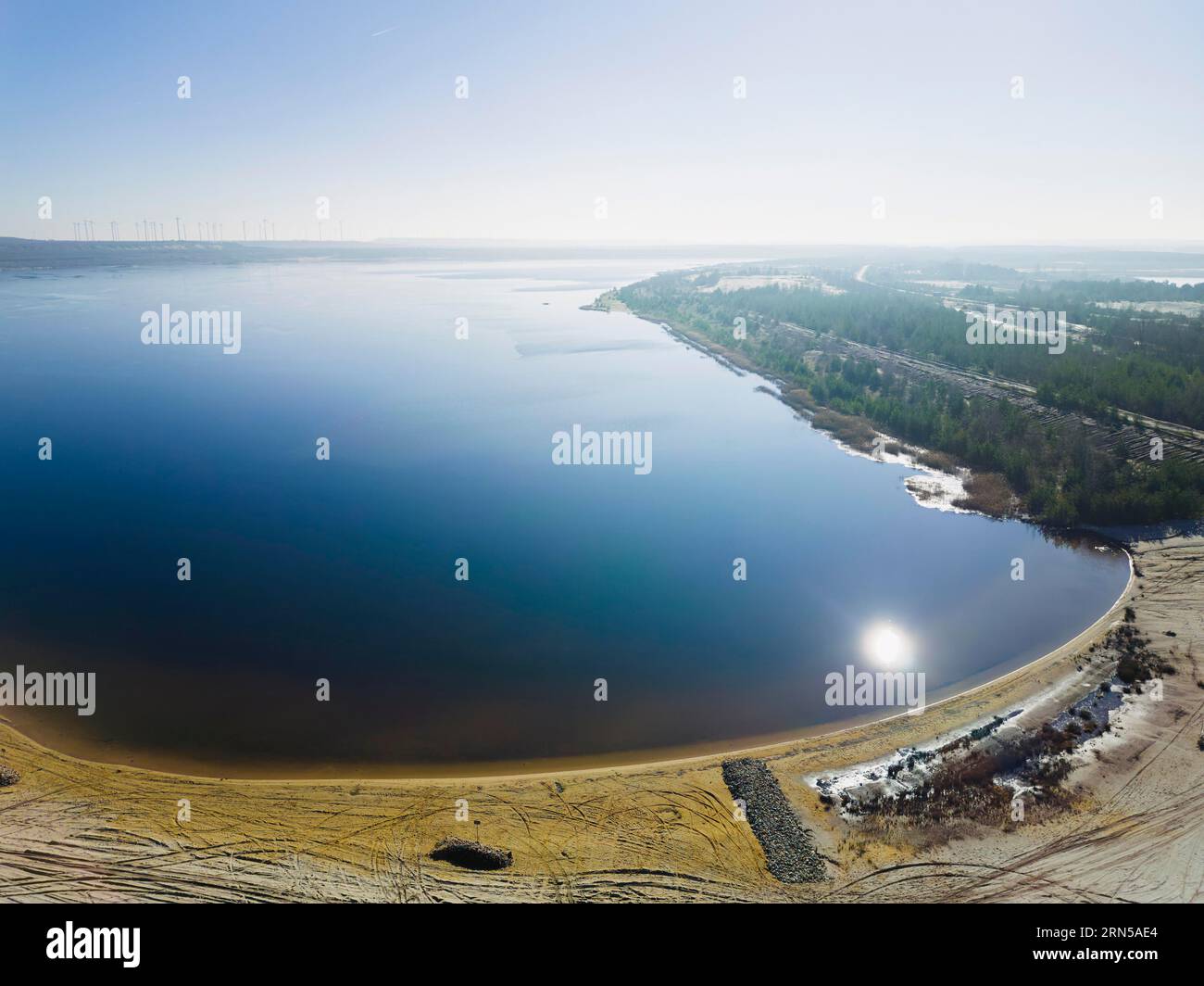 Der Bergheider See, südlich von Finsterwalde bei Lichterfeld, ist ein überflutetes Restloch des ehemaligen Tagebaus Klettwitz-Nord Stockfoto