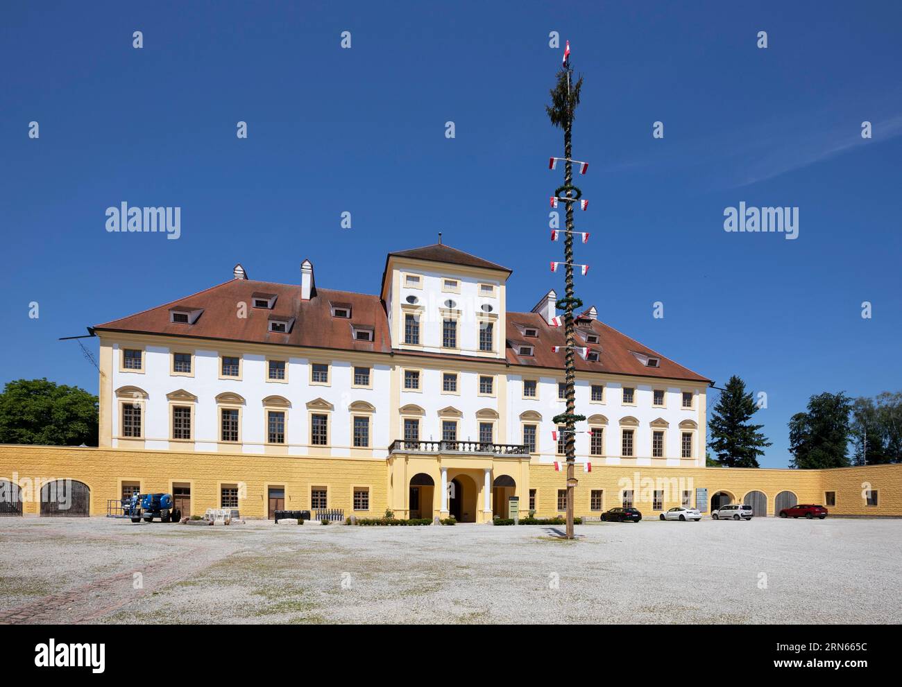 Wasserschloss, Schloss Aurolzmuenster, Aurolzmuenster, Innviertel, Oberösterreich, Österreich Stockfoto
