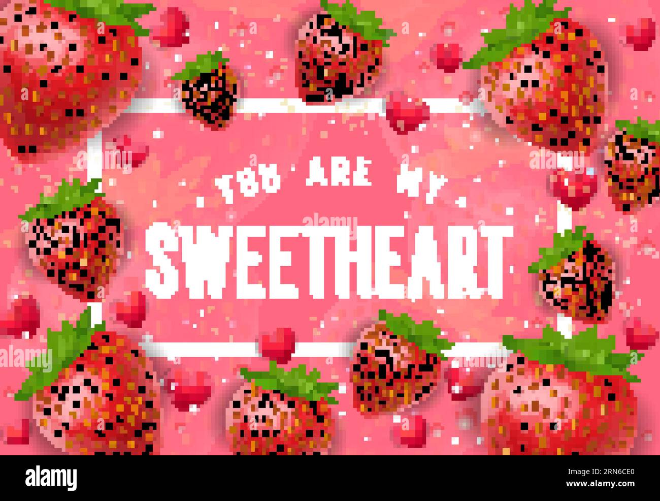 Meine süße Beschriftung mit Erdbeeren Stock Vektor