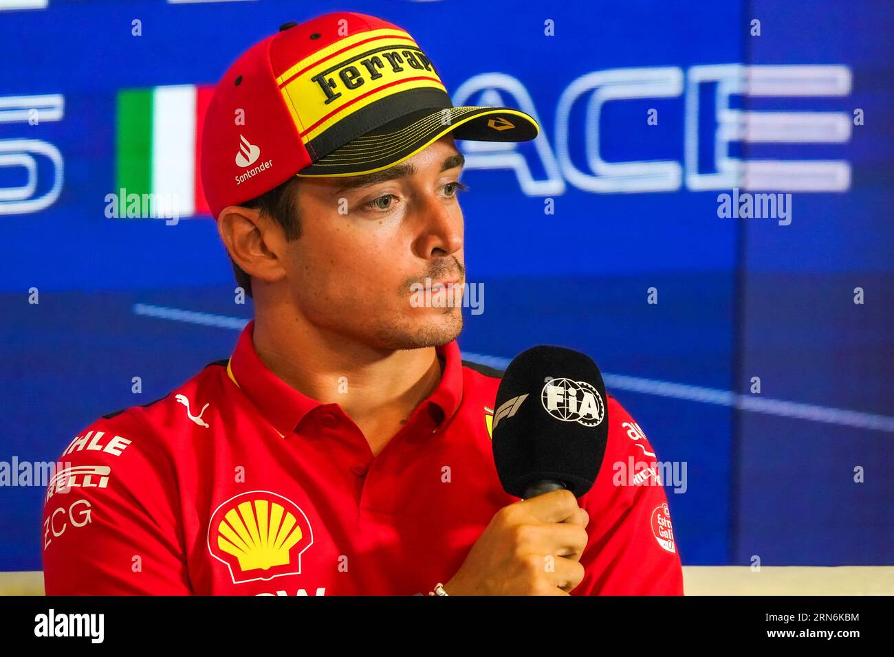 Monza, Italien. 31. August 2023. Charles Leclerc aus Monaco fuhr den Scuderia Ferrari SF-23 Ferrari während der Formel 1 Pirelli GP d'Italia. Quelle: Alessio Morgese/Alessio Morgese/E-Mage/Alamy Live News Stockfoto