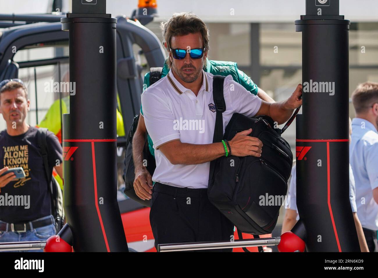 Monza, Italien. 31. August 2023. Fernando Alonso aus Spanien fuhr den Aston Martin Aramco Cognizant F1 Team AMR23 Mercedes während der Formel 1 Pirelli GP d'Italia. Quelle: Alessio Morgese/Alessio Morgese/E-Mage/Alamy Live News Stockfoto