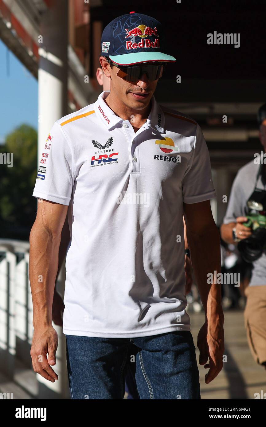 Barcelona, Spanien. August 2023 31. Marc Marquez aus Spanien vom Repsol Honda Team mit Honda während der MotoGP Gran Premi Energi Monster de Catalunya auf dem Circuit de Barcelona-Catalunya in Barcelona. Quelle: DAX Images/Alamy Live News Stockfoto
