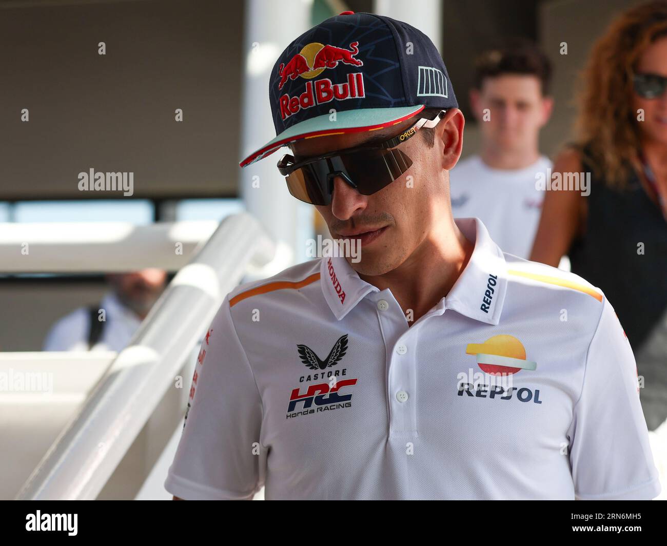 Barcelona, Spanien. August 2023 31. Marc Marquez aus Spanien vom Repsol Honda Team mit Honda während der MotoGP Gran Premi Energi Monster de Catalunya auf dem Circuit de Barcelona-Catalunya in Barcelona. Quelle: DAX Images/Alamy Live News Stockfoto